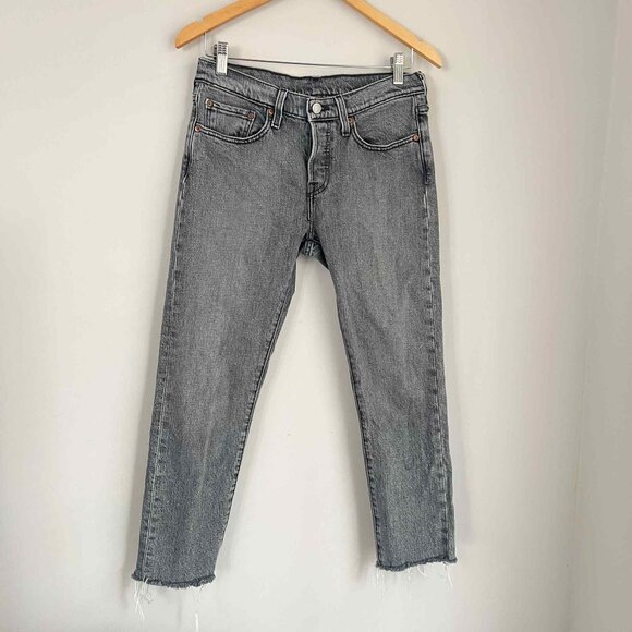 Levi's Denim - Levi’s 501 Gray Charcoal Straight Leg Jeans W26 L28